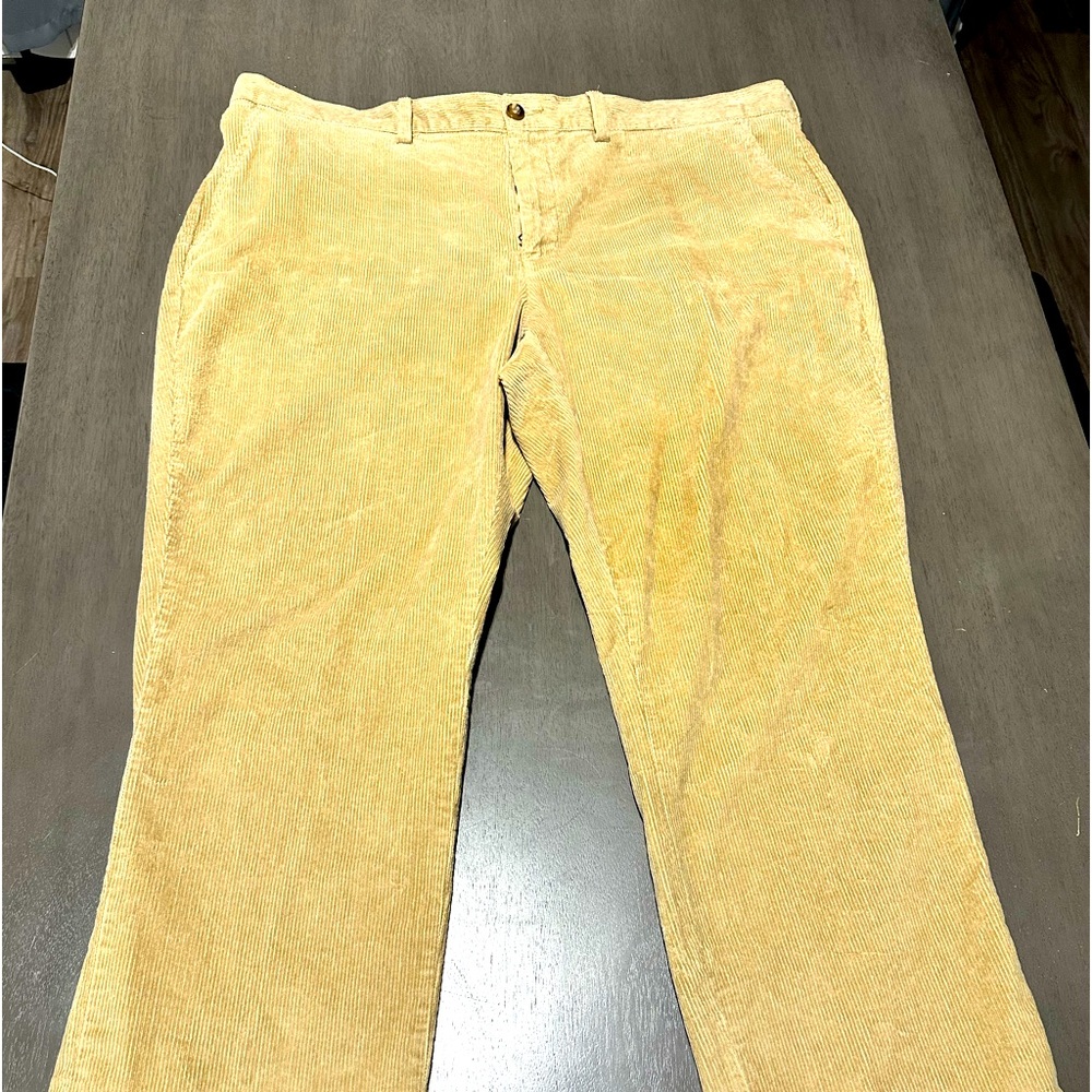 LL Bean Corduroy Pants Mens Size 42x29 Standard Fit Light Brown Stretchy